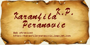 Karanfila Peranović vizit kartica
